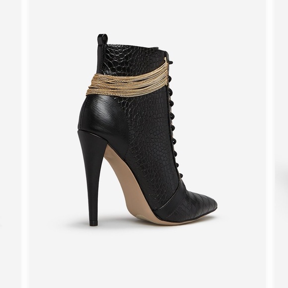Black chain link detail booties7 7.5 8 8.5 9 9.5 - Picture 9 of 13